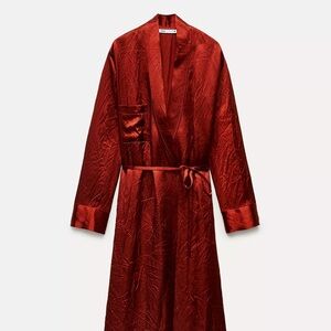 Elegant Red Satin Zara Rob size s